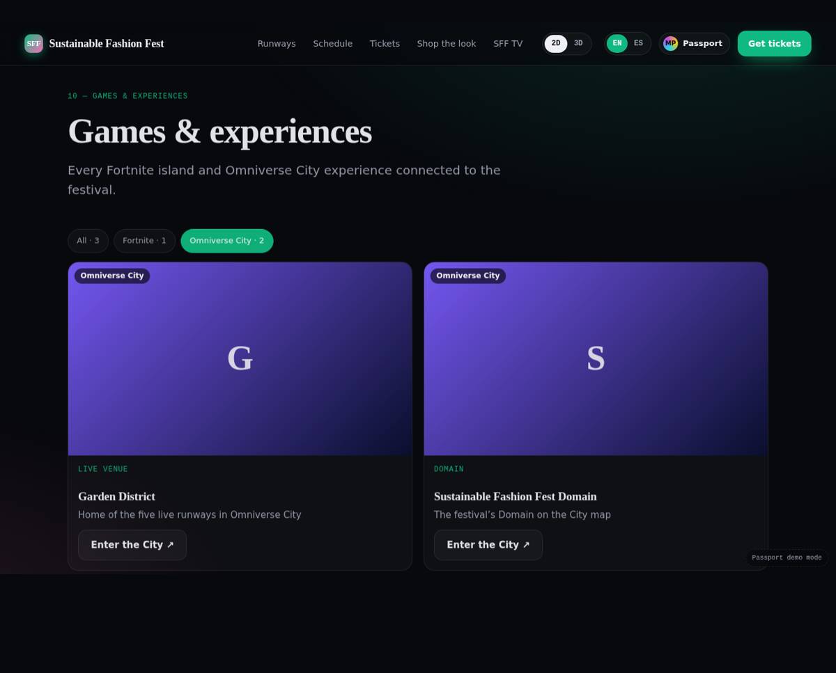 Games and experiences filtered to Omniverse City